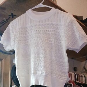 White Cardigan with Intricate Knit Design